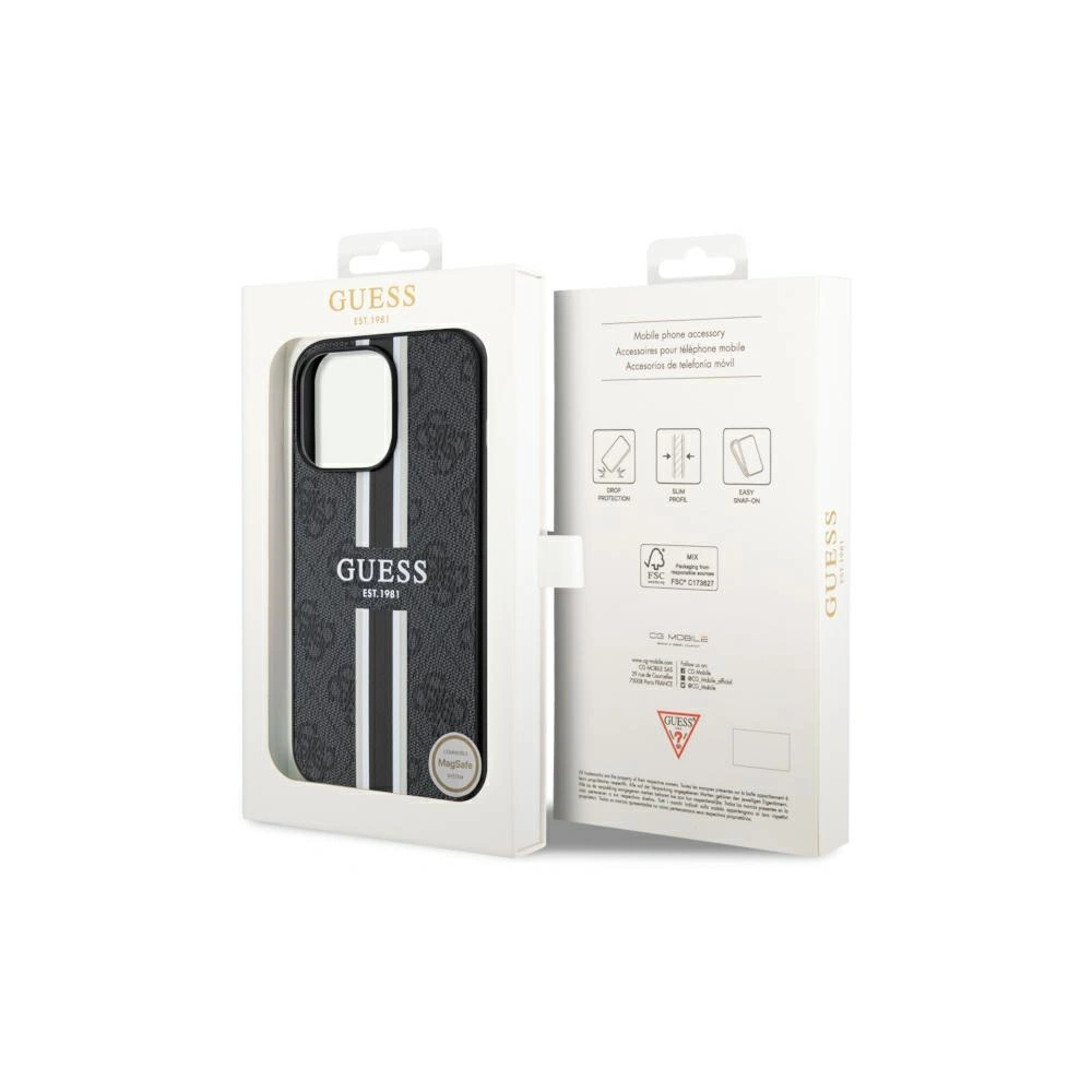 Hurtownia GSM - Etui Guess GUHMP13LP4RPSK Apple iPhone 13/13 Pro negru/black hardcase 4G Printed Stripes MagSafe - GUE2546 - {ean13} - Hurt