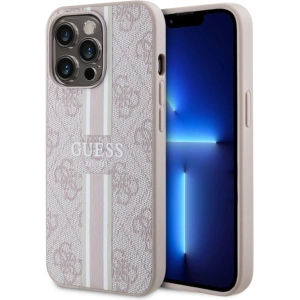 Wholesale Guess GUHMP13LP4RPSP Apple iPhone 13/13 Pro pink hardcase 4G Printed Stripes MagSafe - GUE2547 - {ean13} - Hurt