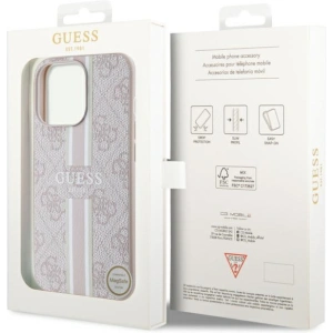 Etui Guess GUHMP13LP4RPSP Apple iPhone 13/13 Pro różowy/pink hardcase 4G Printed Stripes MagSafe