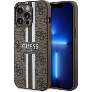 Etui Guess GUHMP13LP4RPSW Apple iPhone 13/13 Pro brązowy/brown hardcase 4G Printed Stripes MagSafe