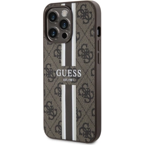 Etui Guess GUHMP13LP4RPSW Apple iPhone 13/13 Pro brązowy/brown hardcase 4G Printed Stripes MagSafe