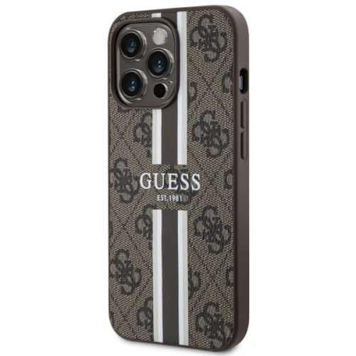 Etui Guess GUHMP13LP4RPSW Apple iPhone 13/13 Pro brązowy/brown hardcase 4G Printed Stripes MagSafe
