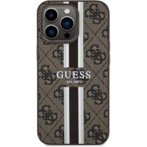 Etui Guess GUHMP13LP4RPSW Apple iPhone 13/13 Pro brązowy/brown hardcase 4G Printed Stripes MagSafe
