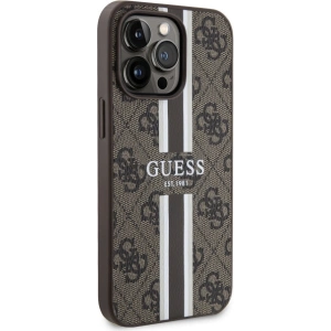Etui Guess GUHMP13LP4RPSW Apple iPhone 13/13 Pro brązowy/brown hardcase 4G Printed Stripes MagSafe