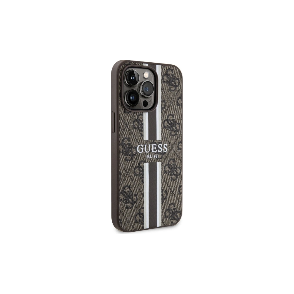Wholesale Guess GUHMP13LP4RPSW Apple iPhone 13/13 Pro brown hardcase 4G Printed Stripes MagSafe - GUE2548 - {ean13} - Hurt