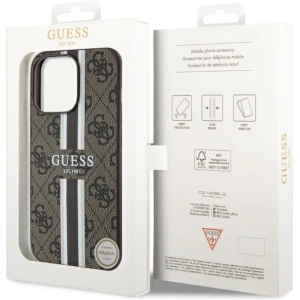 Etui Guess GUHMP13LP4RPSW Apple iPhone 13/13 Pro brązowy/brown hardcase 4G Printed Stripes MagSafe
