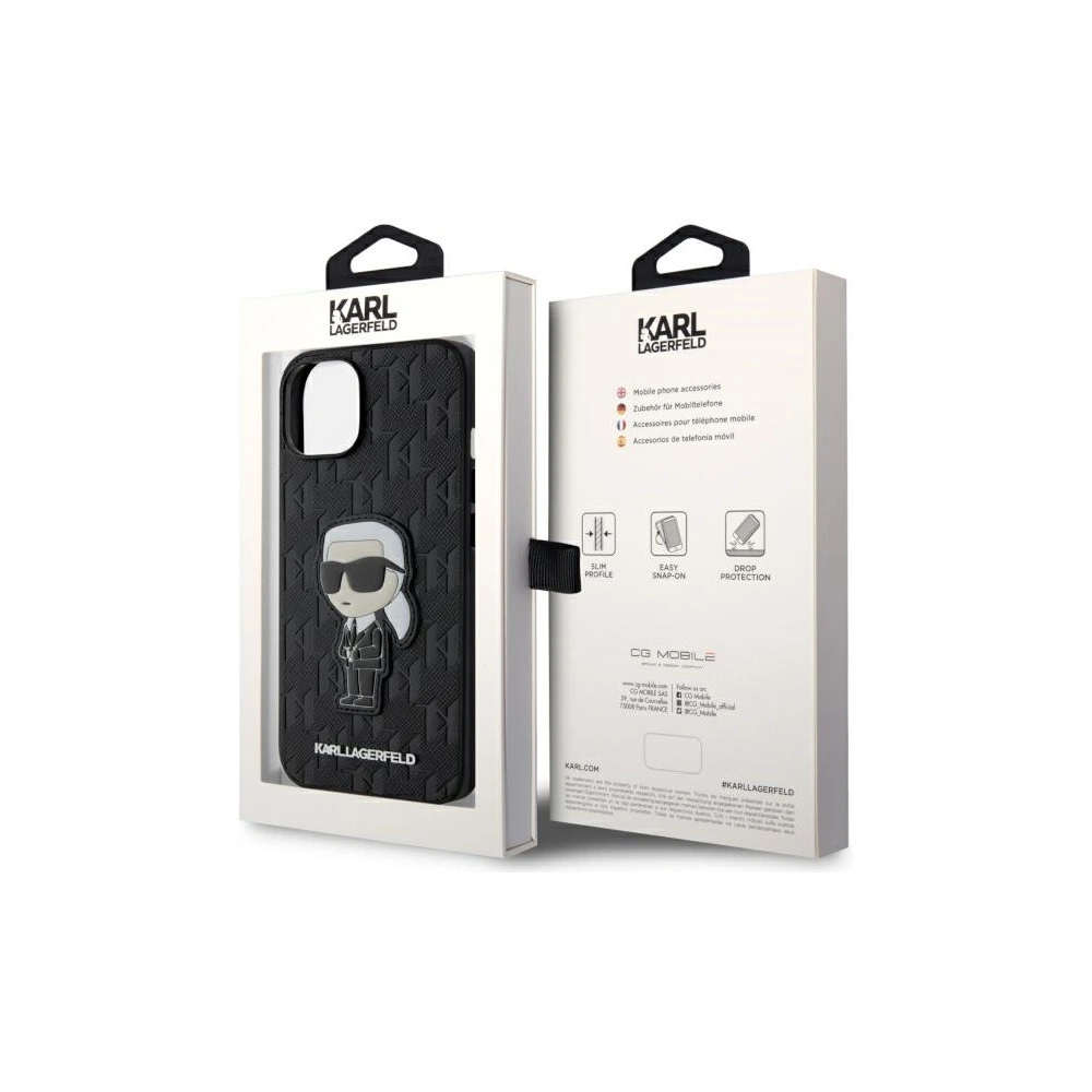 Hurtownia GSM - Etui Karl Lagerfeld KLHCP14SSAKHPKK Apple iPhone 14 černý/black Saffiano Monogram Ikonik - KLD1572 - {ean13} - Hurt