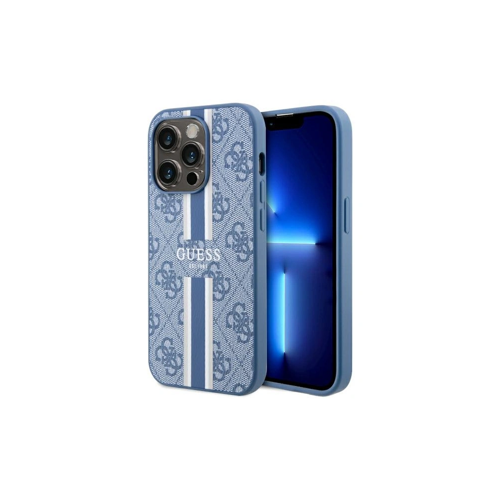 Hurtownia GSM - Etui Guess GUHMP14LP4RPSB Apple iPhone 14 Pro modrý/blue hardcase 4G Printed Stripes MagSafe - GUE2553 - {ean13} - Hurt