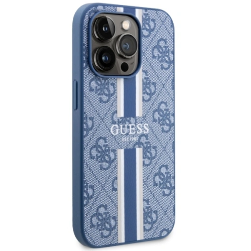 Etui Guess GUHMP14LP4RPSB Apple iPhone 14 Pro niebieski/blue hardcase 4G Printed Stripes MagSafe