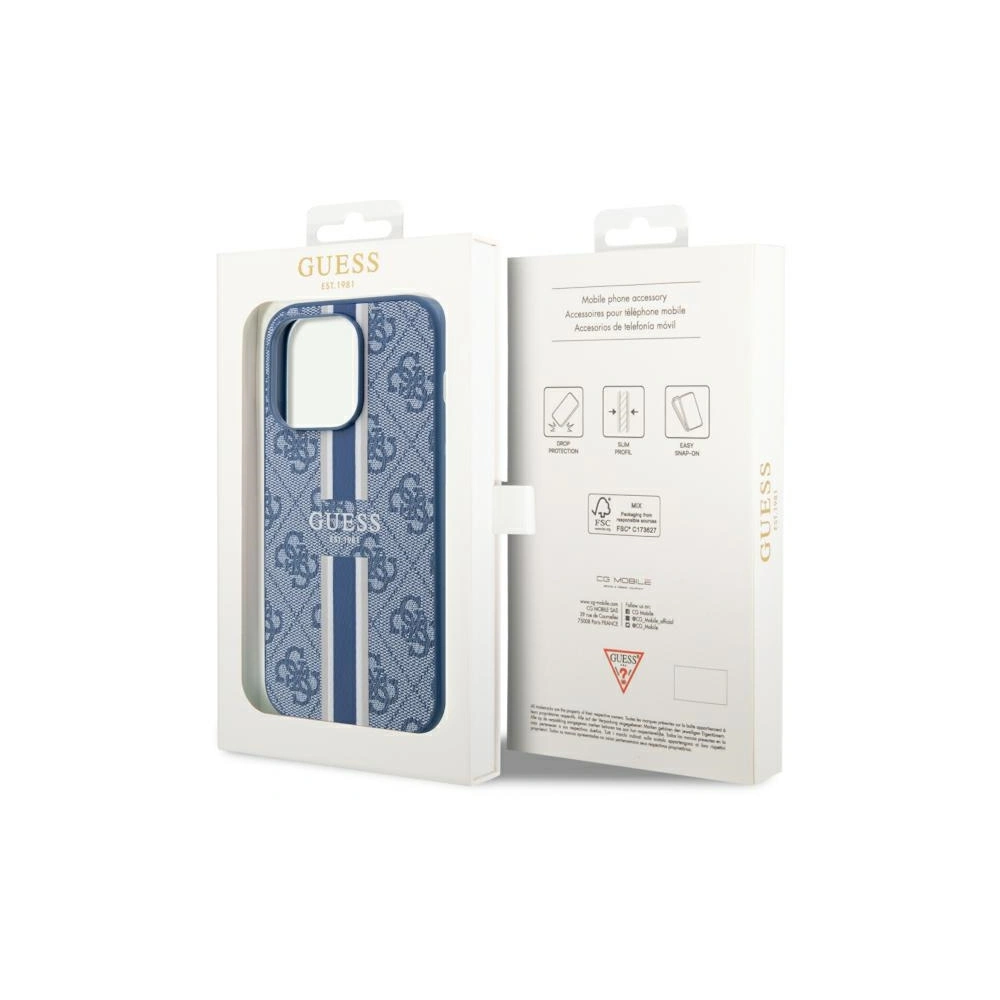 Hurtownia GSM - Etui Guess GUHMP14LP4RPSB Apple iPhone 14 Pro modrý/blue hardcase 4G Printed Stripes MagSafe - GUE2553 - {ean13} - Hurt