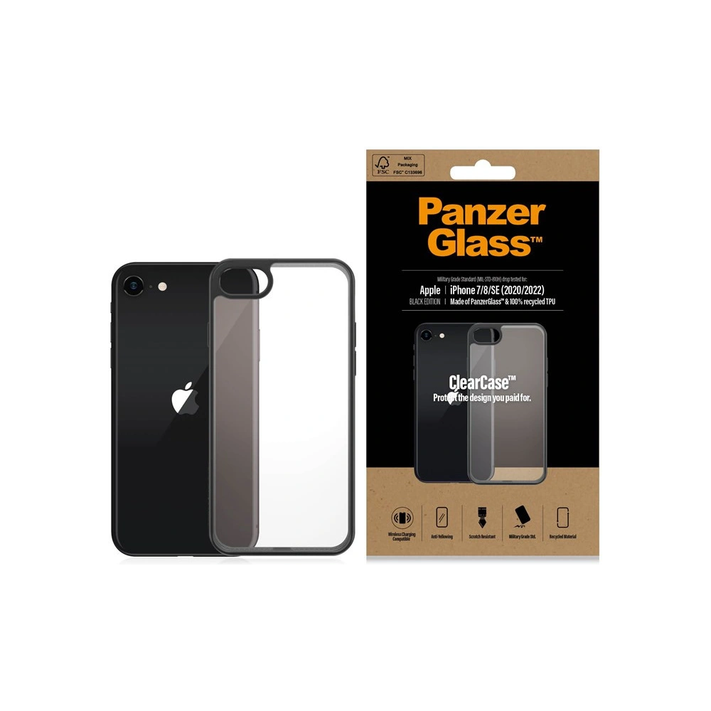Hurtownia GSM - Etui PanzerGlass ClearCase Apple iPhone SE 2022/SE 2020/8/7 černý/black - PZG400 - {ean13} - Hurt