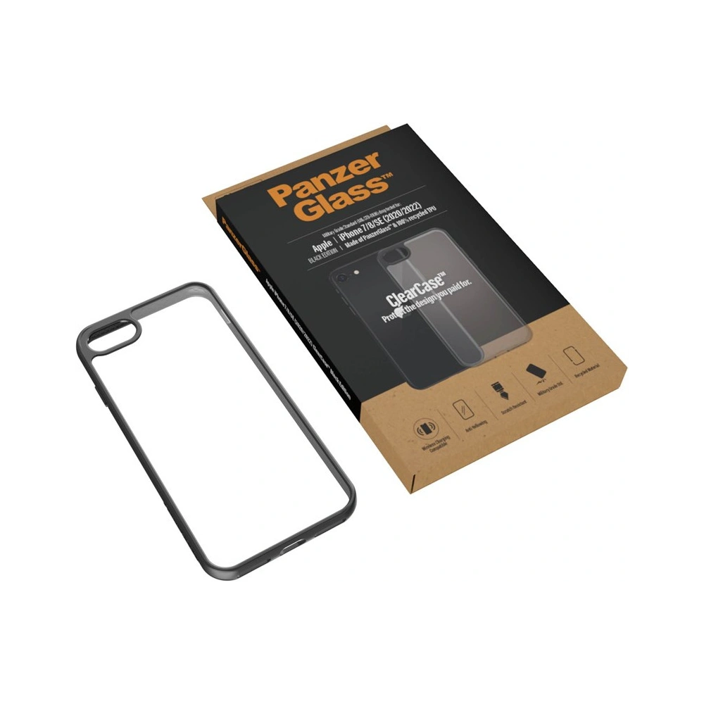 Hurtownia GSM - Etui PanzerGlass ClearCase Apple iPhone SE 2022/SE 2020/8/7 schwarz/black - PZG400 - {ean13} - Hurt