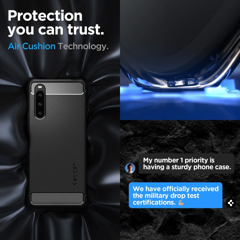 Hurtownia GSM - Etui Spigen Rugged Armor Sony Xperia 10 V Matně Černé - SPN2865 - {ean13} - Hurt