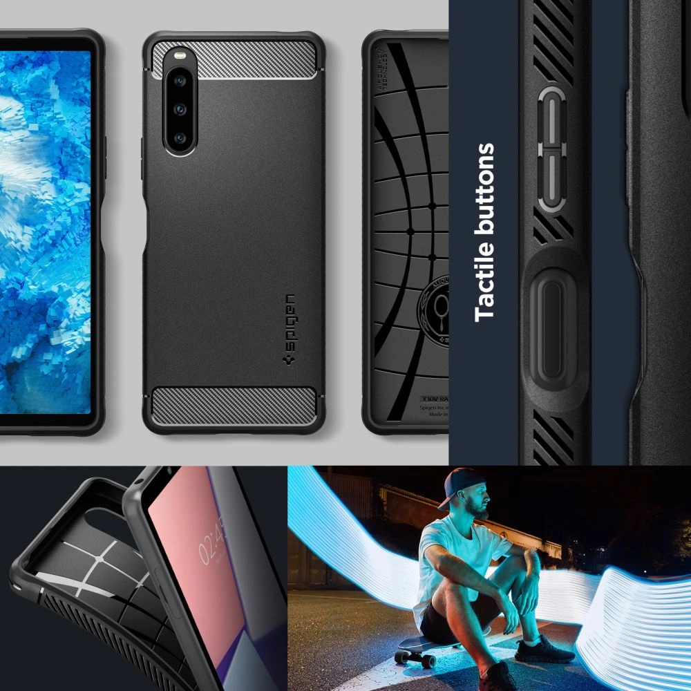 Hurtownia GSM - Etui Spigen Rugged Armor Sony Xperia 10 V Matt Fekete - SPN2865 - {ean13} - Hurt