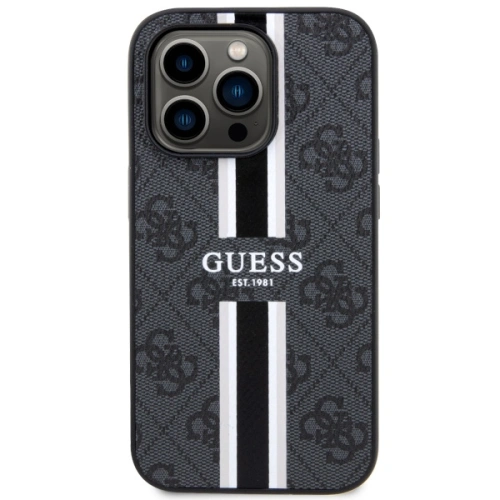 Etui Guess GUHMP14LP4RPSK Apple iPhone 14 Pro czarny/black hardcase 4G Printed Stripes MagSafe