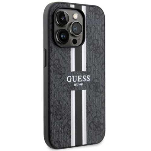 Etui Guess GUHMP14LP4RPSK Apple iPhone 14 Pro czarny/black hardcase 4G Printed Stripes MagSafe