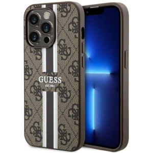 Hurtownia GSM - Etui Guess GUHMP14LP4RPSW Apple iPhone 14 Pro maro/brown hardcase 4G Printed Stripes MagSafe - GUE2557 - {ean13} - Hurt