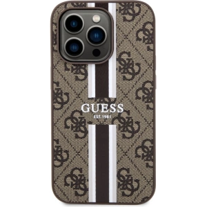 Hurtownia GSM - Etui Guess GUHMP14LP4RPSW Apple iPhone 14 Pro maro/brown hardcase 4G Printed Stripes MagSafe - GUE2557 - {ean13} - Hurt
