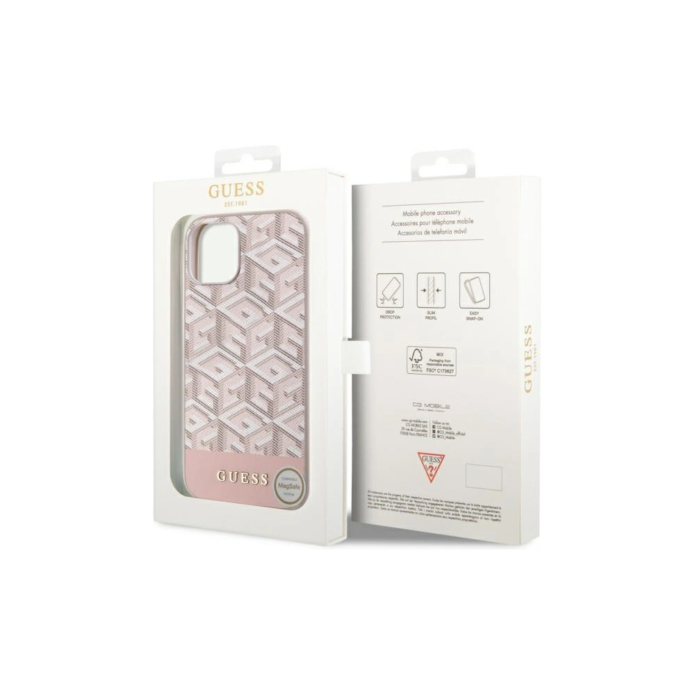 Hurtownia GSM - Etui Guess GUHMP14MHGCFSEP Apple iPhone 14 Plus / 15 Plus rózsaszín/pink kemény tok GCube Stripes MagSafe - GUE2558 - {ean13} - Hurt