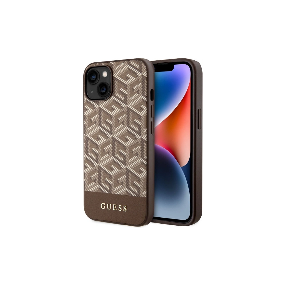 Hurtownia GSM - Etui Guess GUHMP14MHGCFSEW Apple iPhone 14 Plus / 15 Plus maro/brown hard case GCube Stripes MagSafe - GUE2559 - {ean13} - Hurt