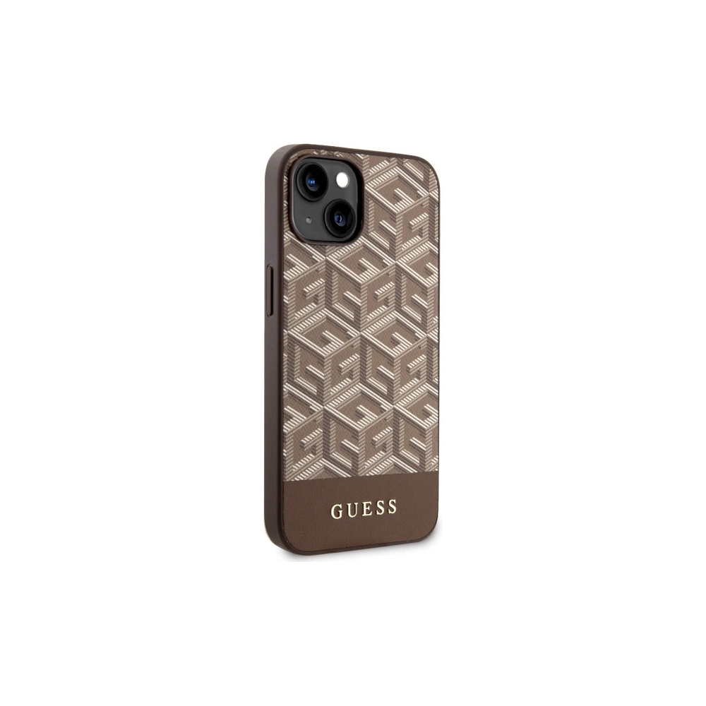 Hurtownia GSM - Etui Guess GUHMP14MHGCFSEW Apple iPhone 14 Plus / 15 Plus maro/brown hard case GCube Stripes MagSafe - GUE2559 - {ean13} - Hurt