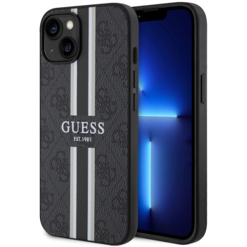 Hurtownia Guess - 3666339119683 - GUE2561 - Etui Guess GUHMP14MP4RPSK Apple iPhone 14 Plus / 15 Plus czarny/black hardcase 4G Printed Stripes MagSafe - B2B homescreen