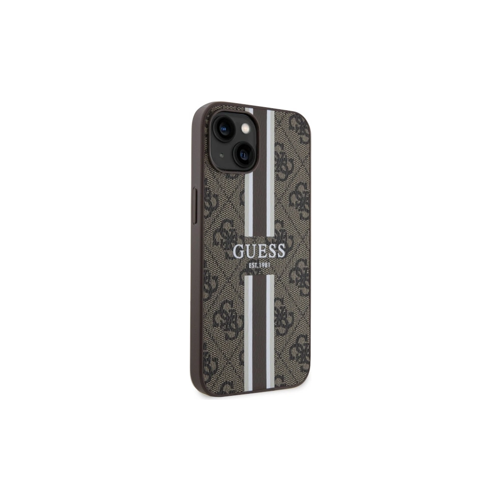 Wholesale Guess GUHMP14MP4RPSW Apple iPhone 14 Plus / 15 Plus brown hardcase 4G Printed Stripes MagSafe - GUE2563 - {ean13} - Hurt