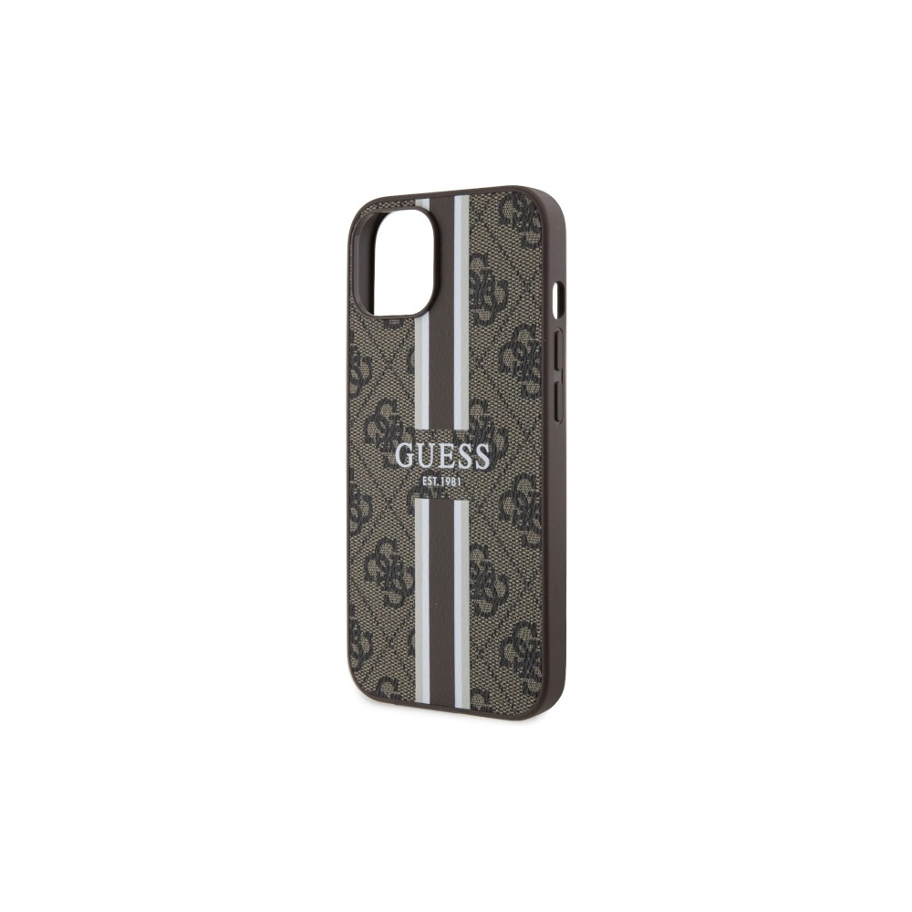 Hurtownia GSM - Etui Guess GUHMP14MP4RPSW Apple iPhone 14 Plus / 15 Plus maro/brown hardcase 4G Printed Stripes MagSafe - GUE2563 - {ean13} - Hurt