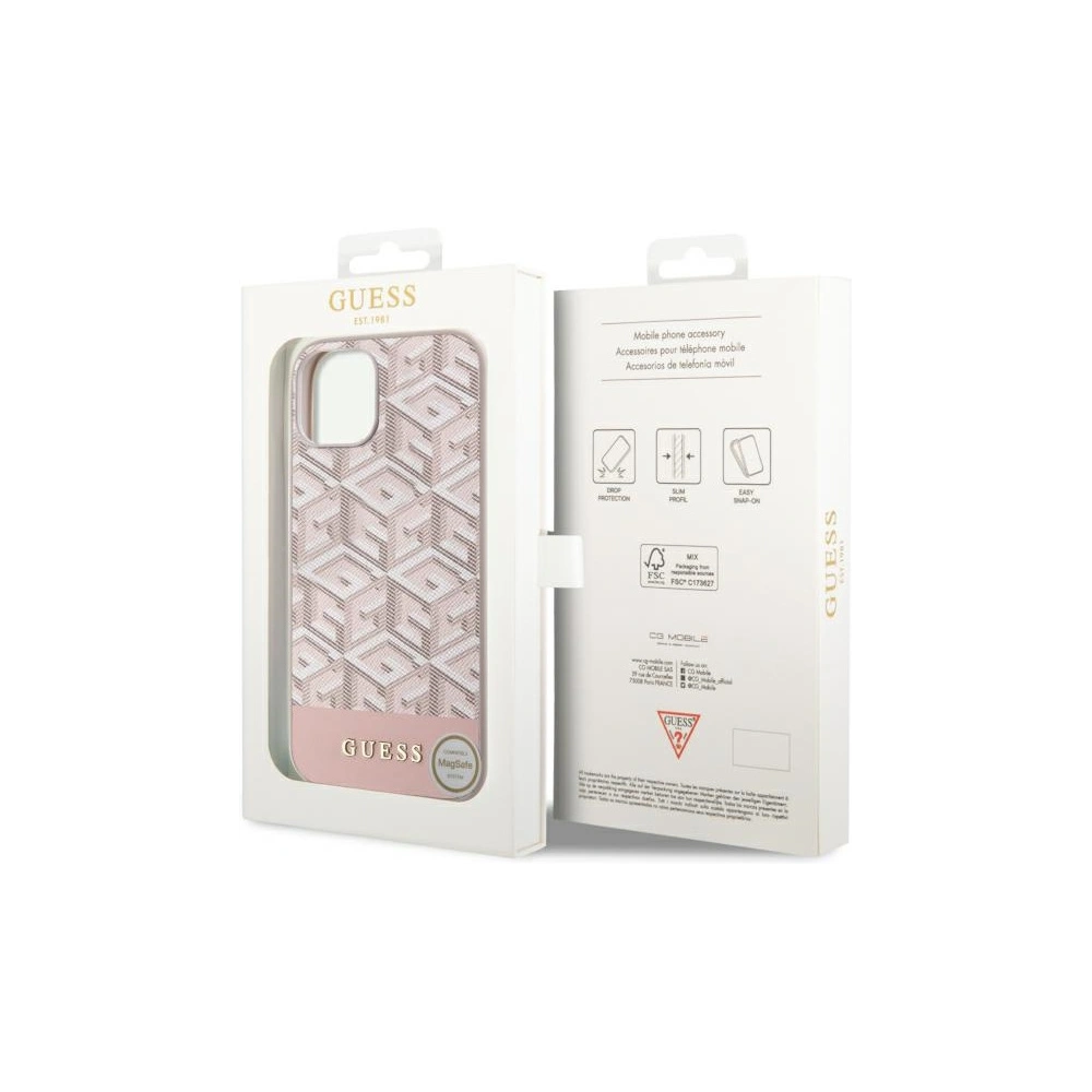 Hurtownia GSM - Etui Guess GUHMP14SHGCFSEP Apple iPhone 14 rosa/pink Hartschale GCube Stripes MagSafe - GUE2564 - {ean13} - Hurt