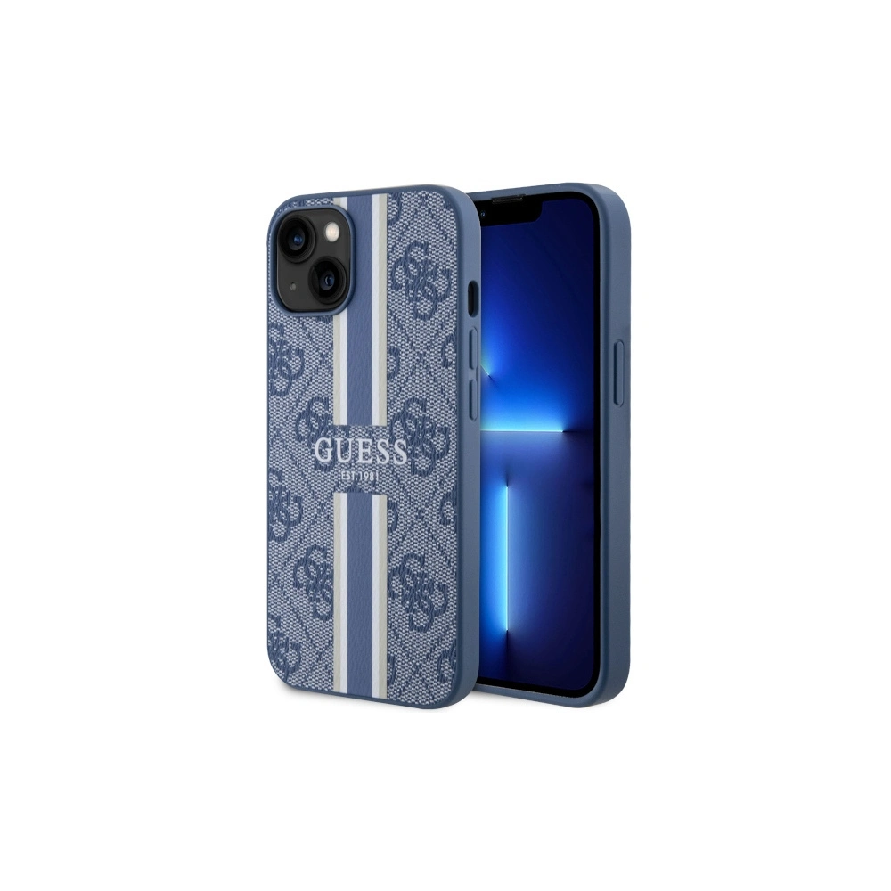Wholesale Guess GUHMP14SP4RPSB Apple iPhone 14 blue hardcase 4G Printed Stripes MagSafe - GUE2565 - {ean13} - Hurt