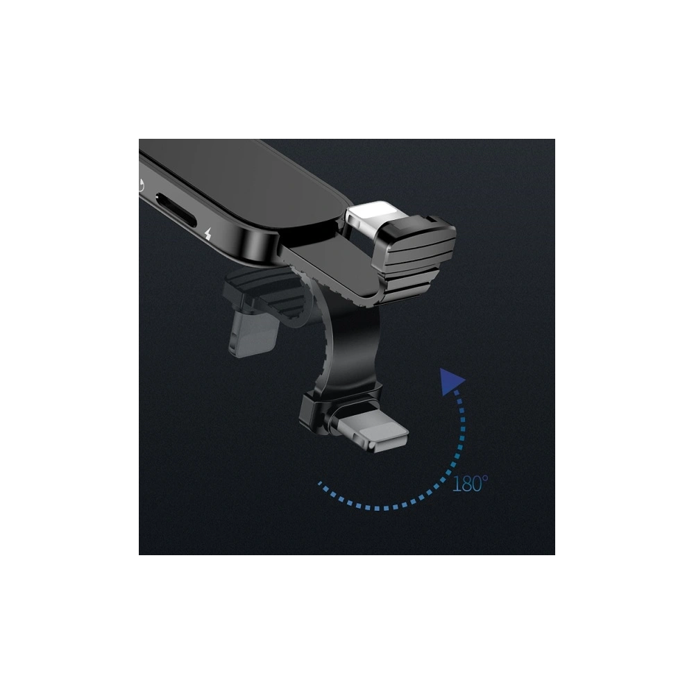 Hurtownia GSM - Adapter USAMS AU06 2w1 Lightning - 3,5mm + gyűrű tartó fekete/black (US-SJ275) - USA946 - {ean13} - Hurt