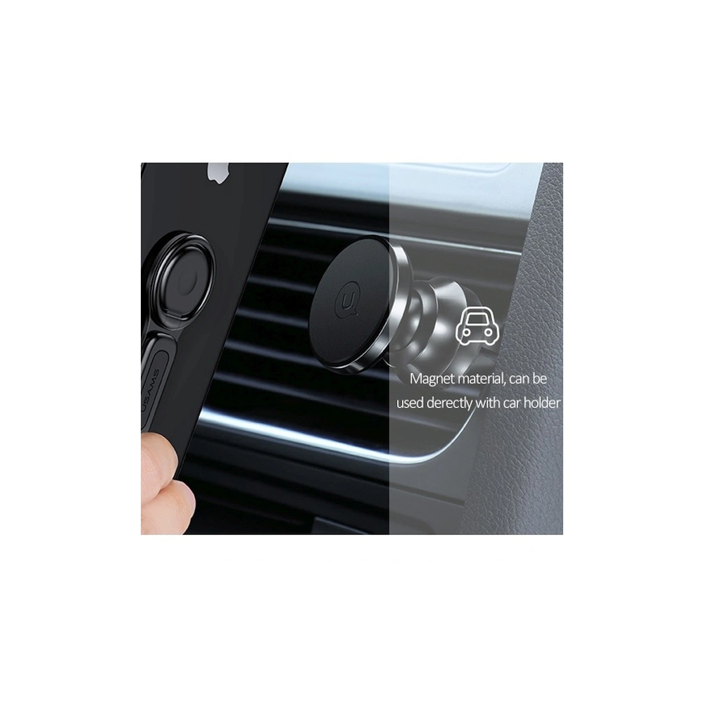 Hurtownia GSM - Adapter USAMS AU06 2w1 Lightning - 3,5mm + gyűrű tartó fekete/black (US-SJ275) - USA946 - {ean13} - Hurt