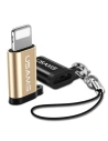 Adaptor USAMS microUSB/Lightning cu șnur auriu/aur (US-SJ152)