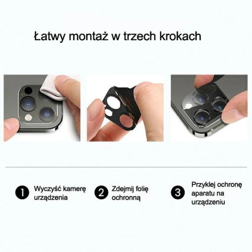 Szkło hartowane na aparat USAMS Camera Lens Glass Apple iPhone 12 Pro czarny/black (US-BH704)