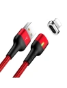Kabel magnetyczny USAMS U28 USB-A/Lightning 2.4A Fast Charge 1m pleciony czerwony/red (US-SJ326)