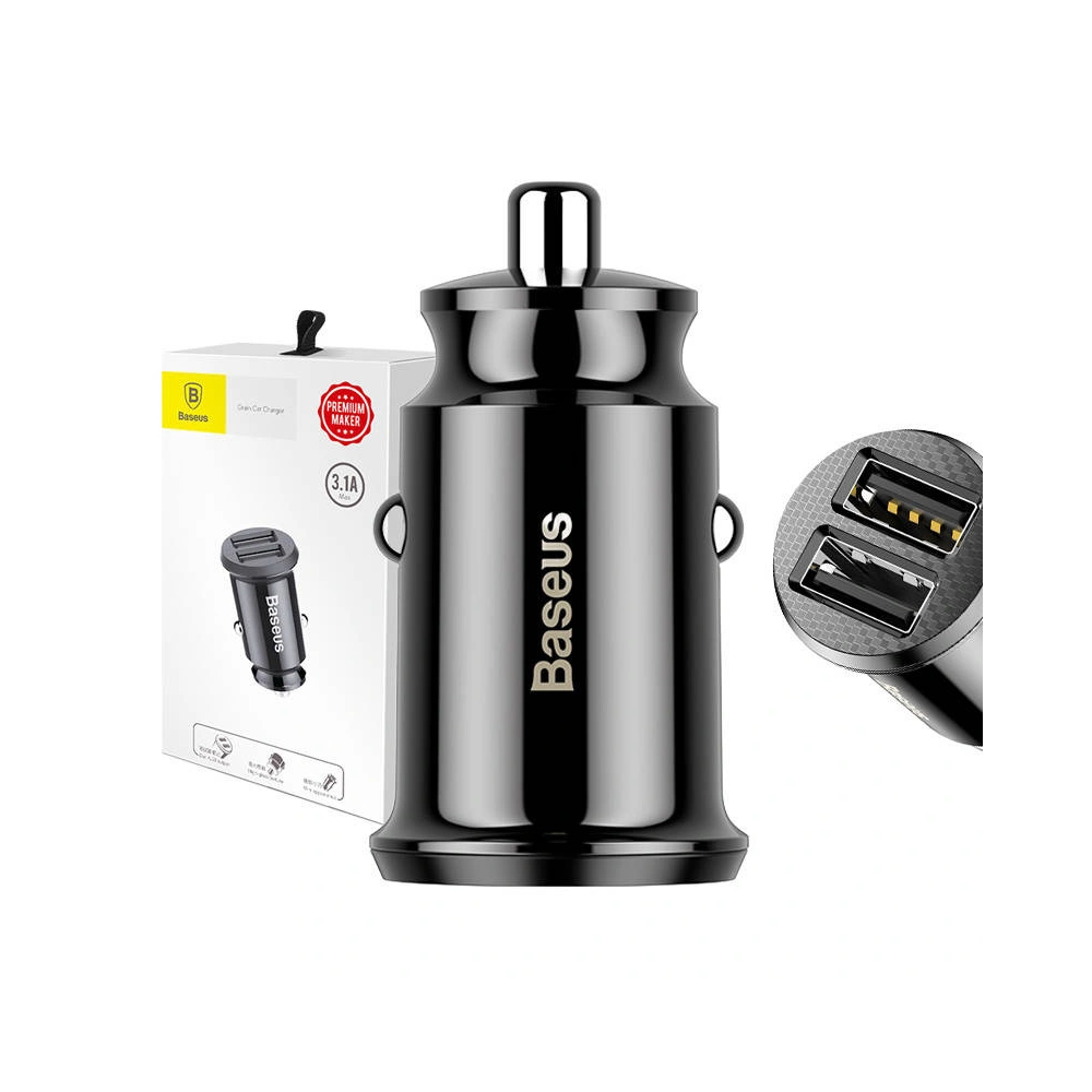 Hurtownia GSM - Auto nabíječka Baseus Grain 2xUSB-A 5V 3.1A (černá) - BSU4089 - {ean13} - Hurt