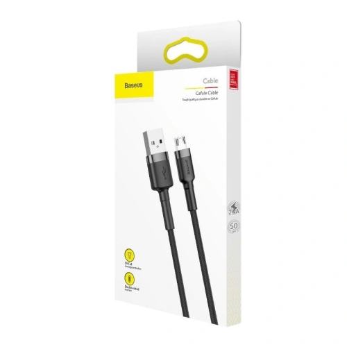 Kabel Baseus Cafule USB-A/microUSB 2.4A 1m (szaro-czarny)