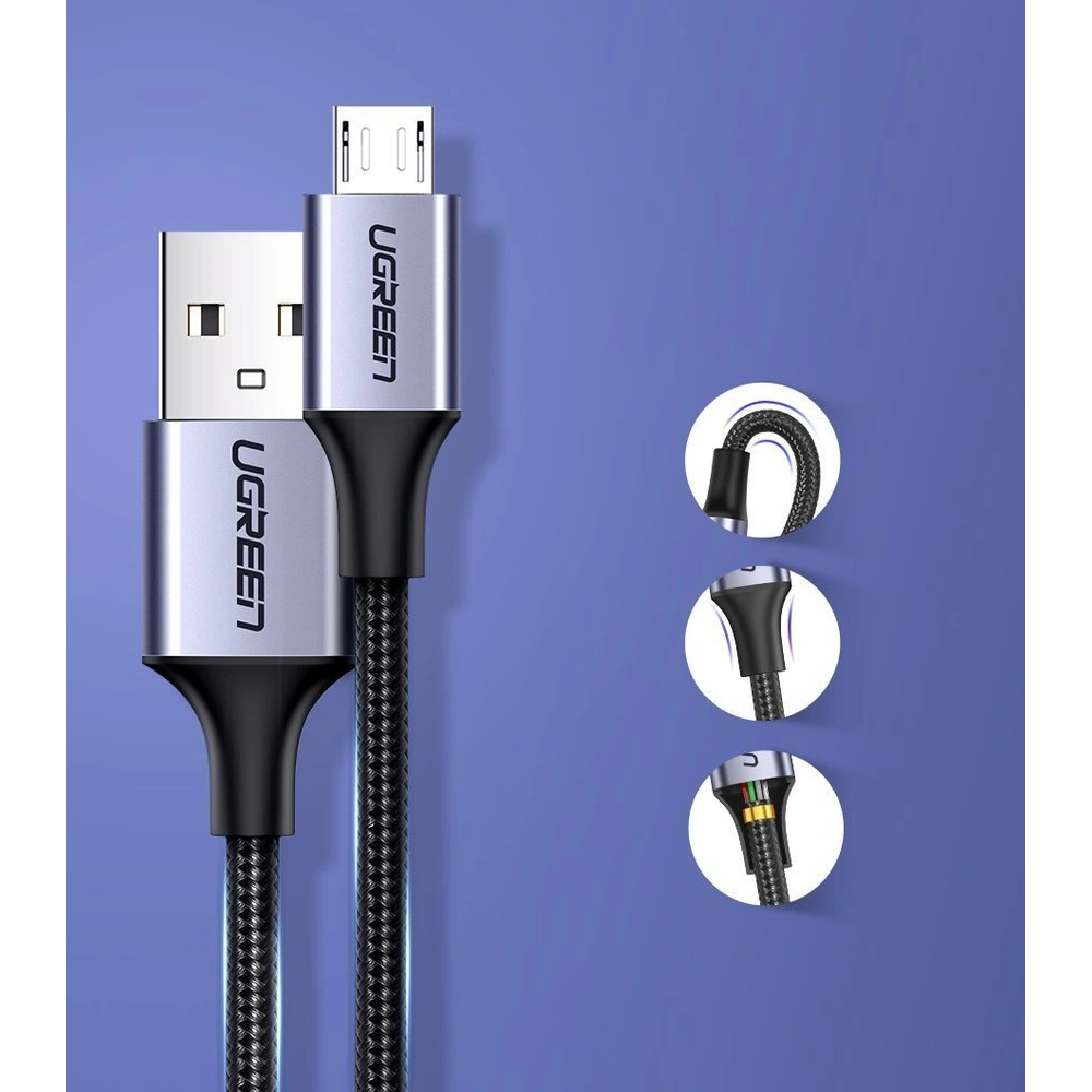 Hurtownia GSM - Kabel UGREEN USB-A/microUSB 2m šedý - UGR1559 - {ean13} - Hurt