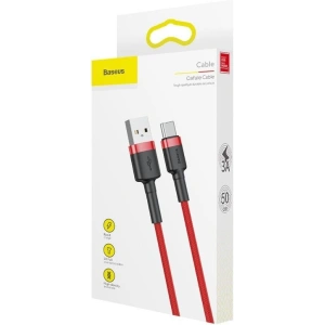 Kabel Baseus Cafule USB-A/USB-C 3A 0.5m (czerwony)