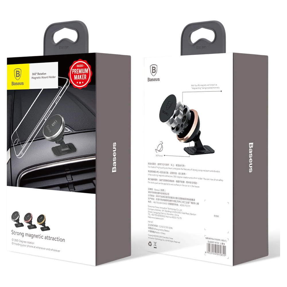 Hurtownia GSM - Magnetický automobilový držák Baseus 360-stupňový zlatý - BSU4107 - {ean13} - Hurt