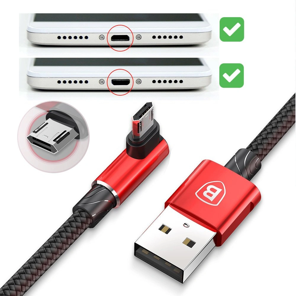 Hurtownia GSM - Kabel úhlový Baseus MVP Elbow USB-A/microUSB 2m 1.5A černý - BSU4109 - {ean13} - Hurt