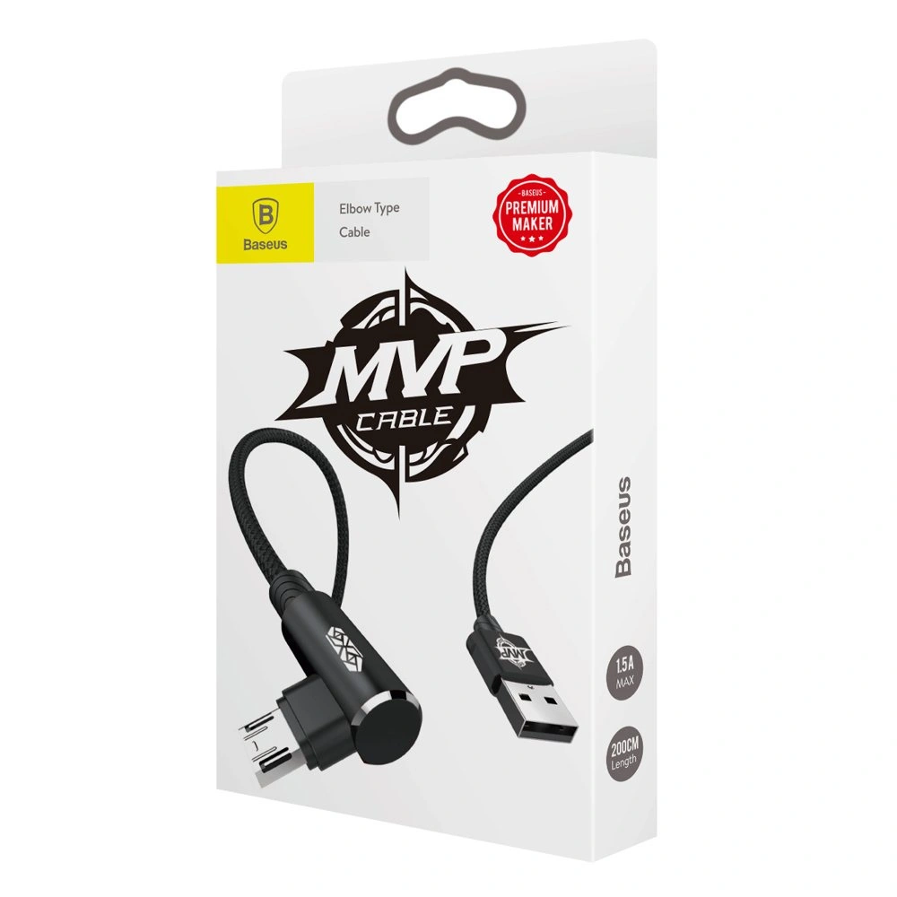 Hurtownia GSM - Sarokkábel Baseus MVP Elbow USB-A/microUSB 2m 1.5A fekete - BSU4109 - {ean13} - Hurt
