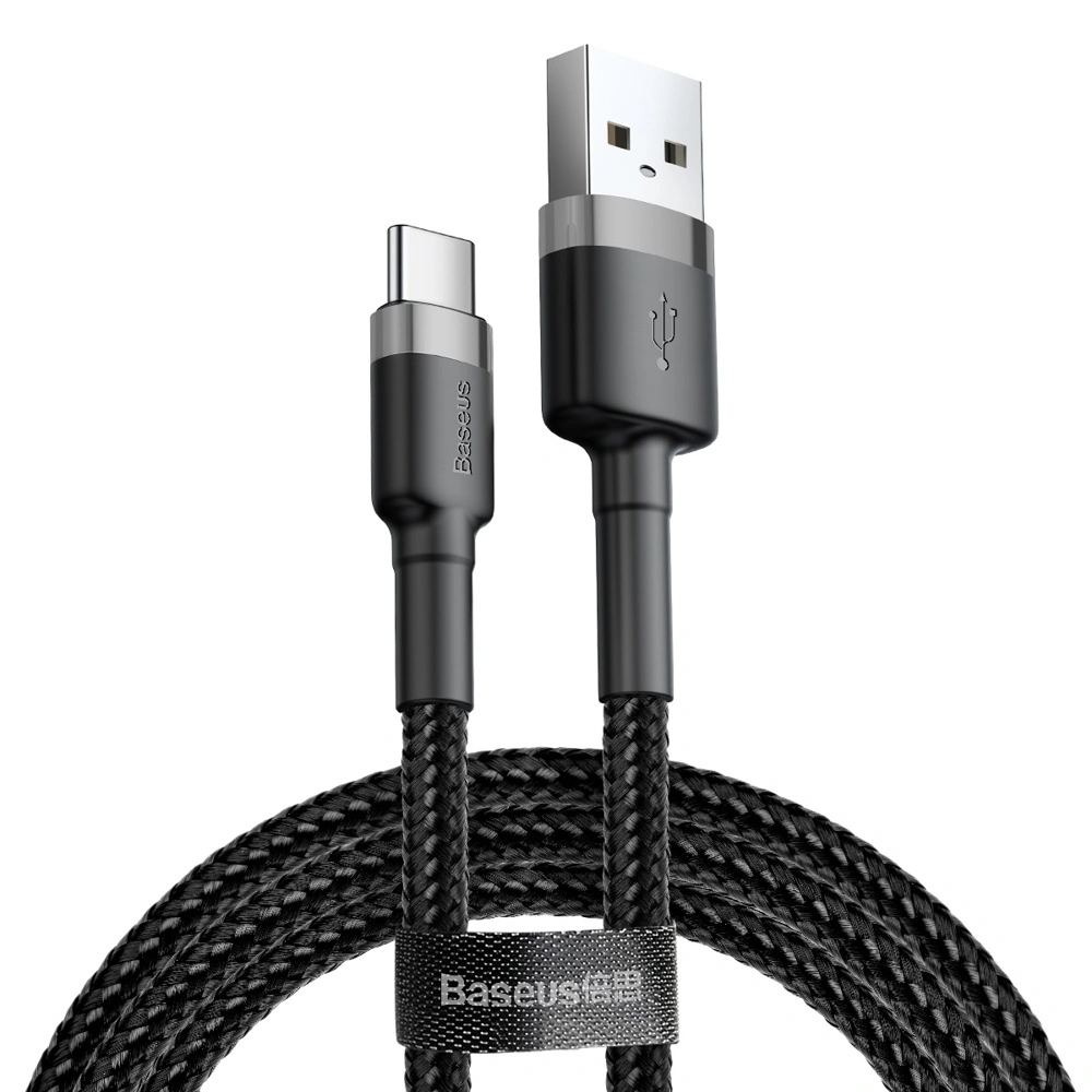 Hurtownia GSM - Kabel Baseus Cafule USB-A/USB-C QC 3.0 2A 2M černo-šedý - BSU268GRYBLK - {ean13} - Hurt