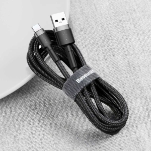 Hurtownia GSM - Kabel Baseus Cafule USB-A/USB-C QC 3.0 2A 2M czarno-szary - BSU268GRYBLK - {ean13} - Hurt