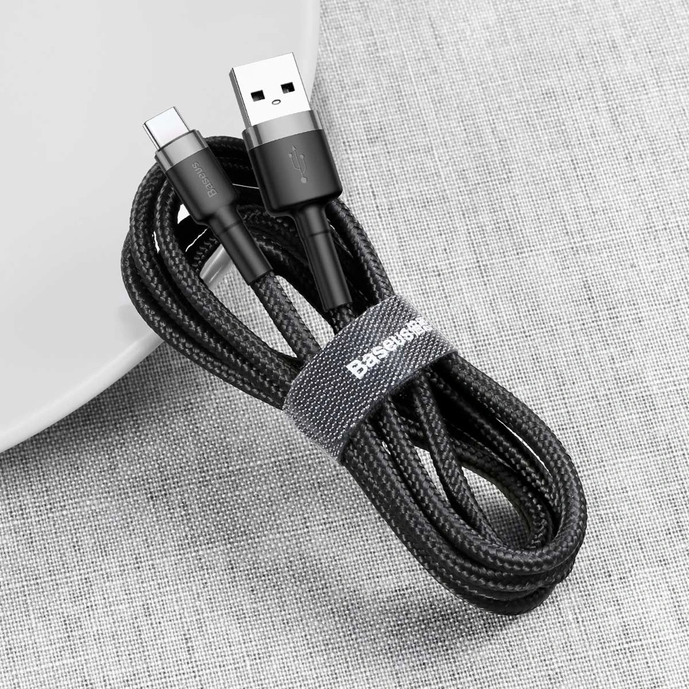 Hurtownia GSM - Kabel Baseus Cafule USB-A/USB-C QC 3.0 2A 2M černo-šedý - BSU268GRYBLK - {ean13} - Hurt