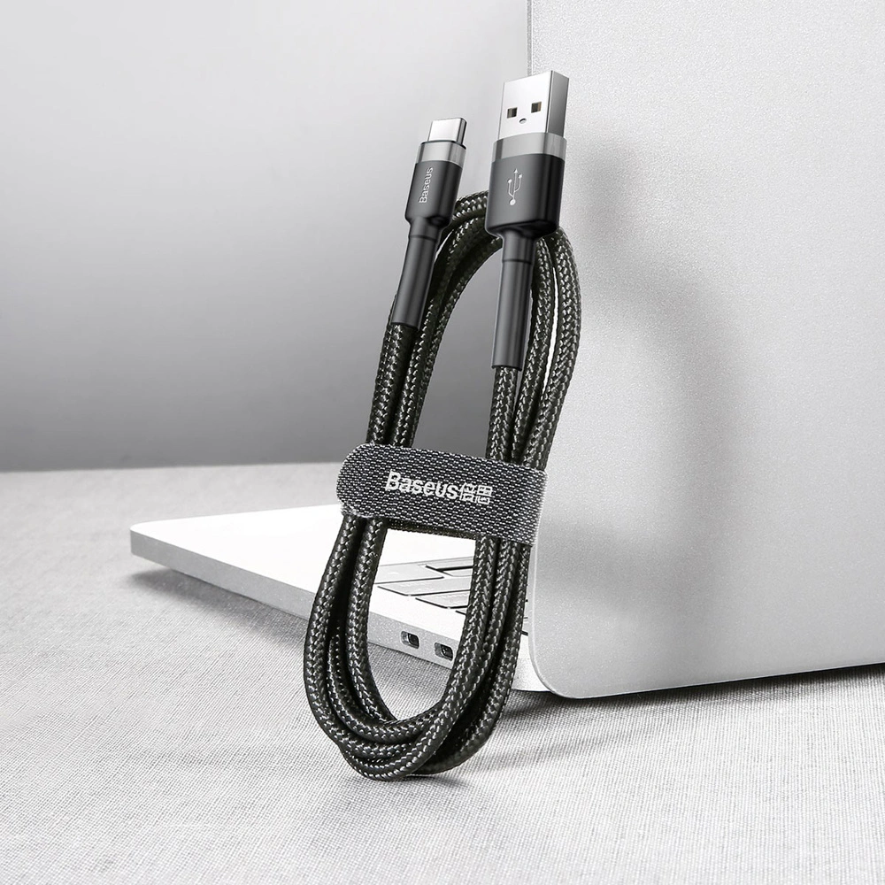 Hurtownia GSM - Kabel Baseus Cafule USB-A/USB-C QC 3.0 2A 2M černo-šedý - BSU268GRYBLK - {ean13} - Hurt