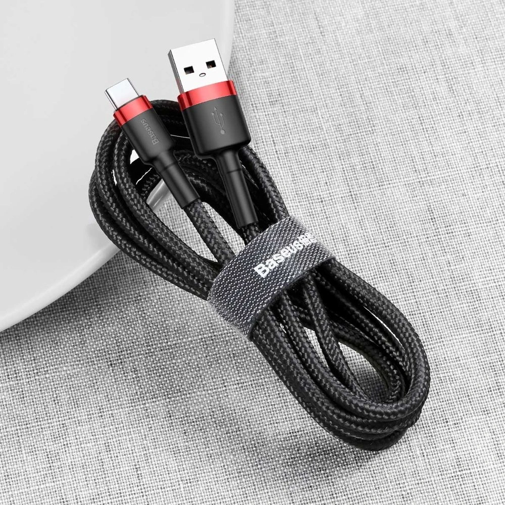 Hurtownia GSM - Cablul Baseus Cafule USB-A/USB-C QC 3.0 2A 2M negru-roșu - BSU4111 - {ean13} - Hurt