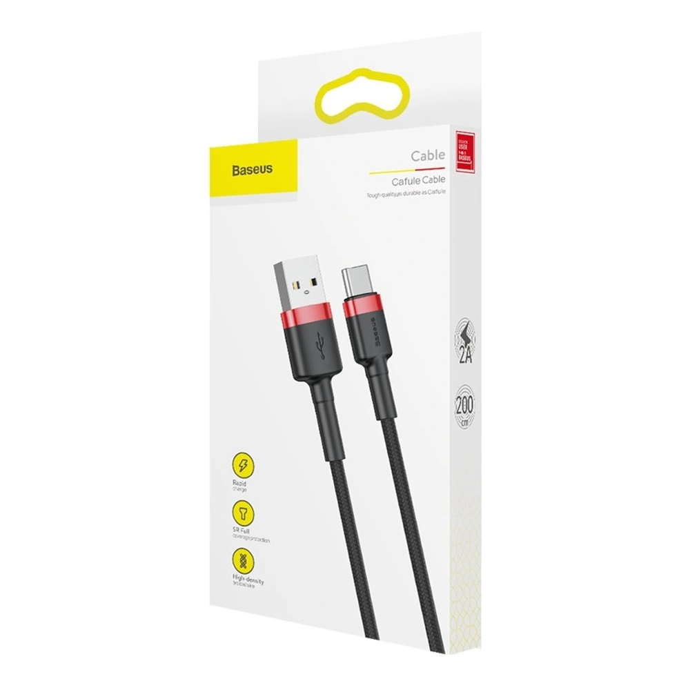 Hurtownia GSM - Cablul Baseus Cafule USB-A/USB-C QC 3.0 2A 2M negru-roșu - BSU4111 - {ean13} - Hurt