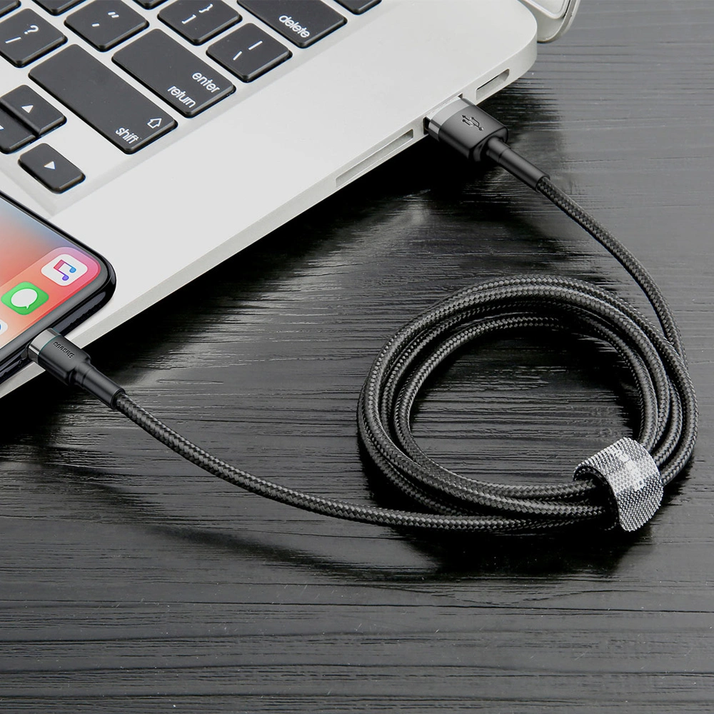Hurtownia GSM - Kabel Baseus Cafule USB-A/Lightning QC 3.0 1.5A 2M černý - BSU4113 - {ean13} - Hurt