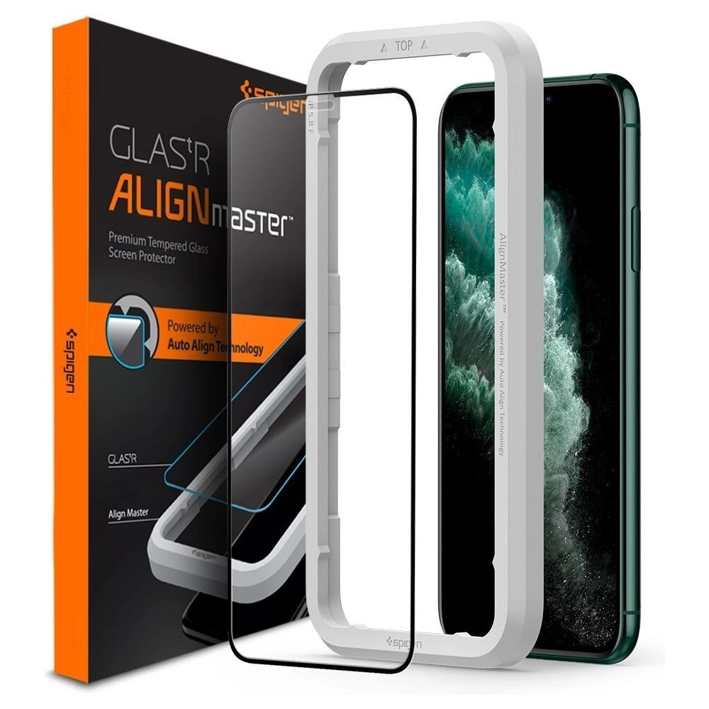 Hurtownia GSM - Spigen Apple Sticlă călită GLAS.tR AlignMaster iPhone 11 Pro Max Negru - SPN878BLK - {ean13} - Hurt